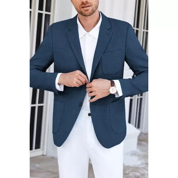 GRACE KARIN Mens Casual Suit Jacket Blazer Lightweight Sport Coat Slim Fit Jacket for Men Two ButtonBlue