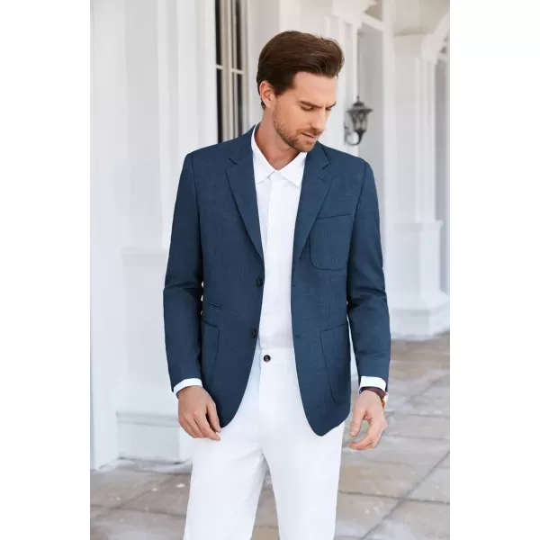 GRACE KARIN Mens Casual Suit Jacket Blazer Lightweight Sport Coat Slim Fit Jacket for Men Two ButtonBlue