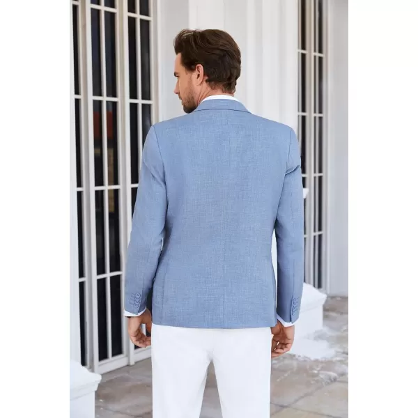 GRACE KARIN Mens Casual Suit Jacket Blazer Lightweight Sport Coat Slim Fit Jacket for Men Two ButtonLight Blue