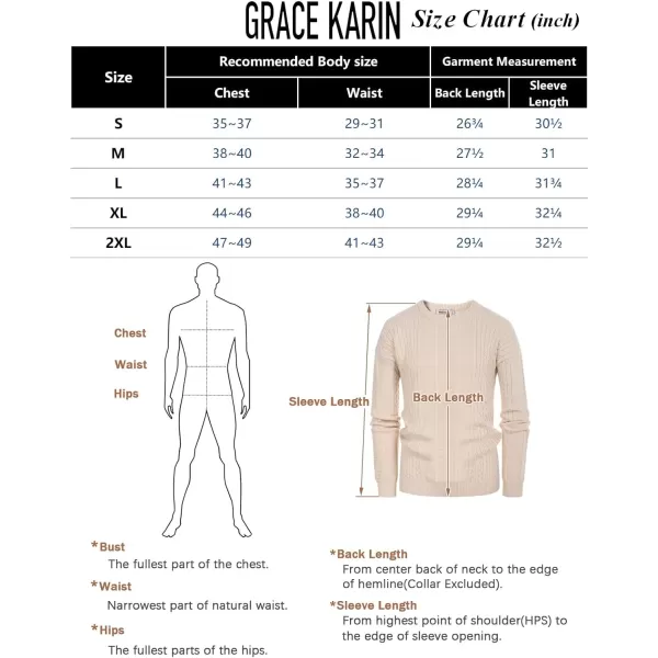 GRACE KARIN Mens Crewneck Pullover Sweaters Classic Casual Knitted Cable Sweaters with Ribbing EdgeArmy Green