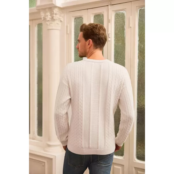 GRACE KARIN Mens Crewneck Pullover Sweaters Classic Casual Knitted Cable Sweaters with Ribbing EdgeCamel