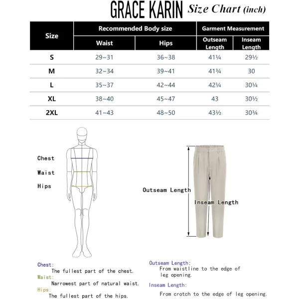 GRACE KARIN Mens Dress Pants Waist Pleated Straight Fit Flat Business Pants with PocketsApricot