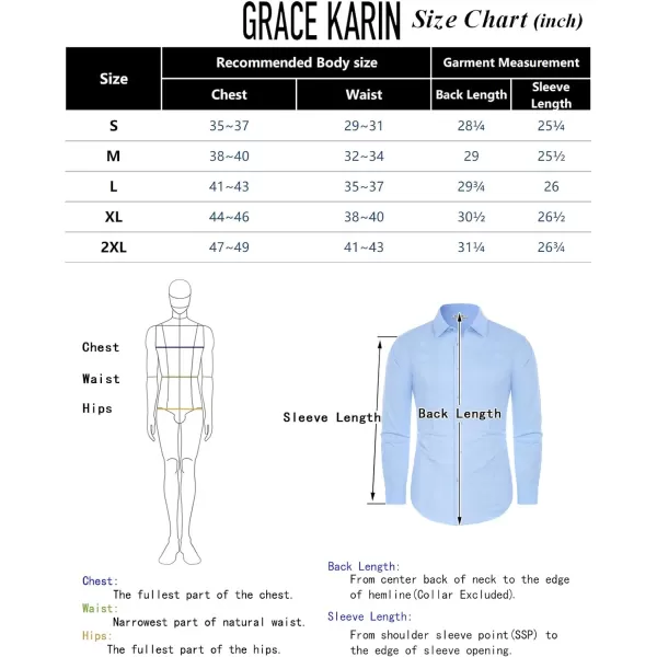 GRACE KARIN Mens Dress Shirts Long Sleeve Button Down Shirts for Men Regular Fit Wrinkle FreeBlack