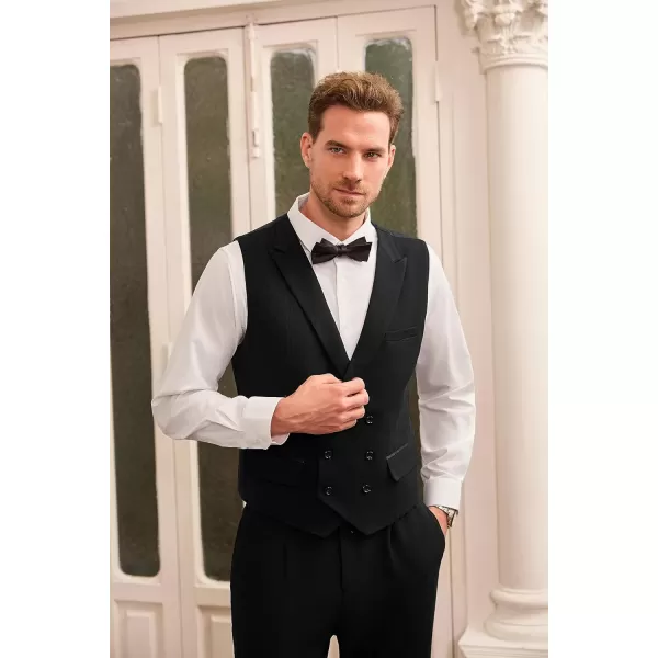 GRACE KARIN Mens Suit Vest Business Formal Dress Waistcoat Vest with 3 Pockets for Suit or TuxedoBlack