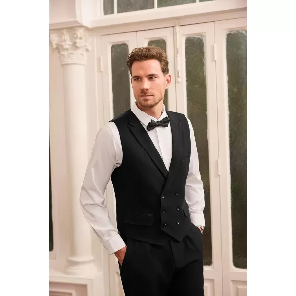 GRACE KARIN Mens Suit Vest Business Formal Dress Waistcoat Vest with 3 Pockets for Suit or TuxedoBlack