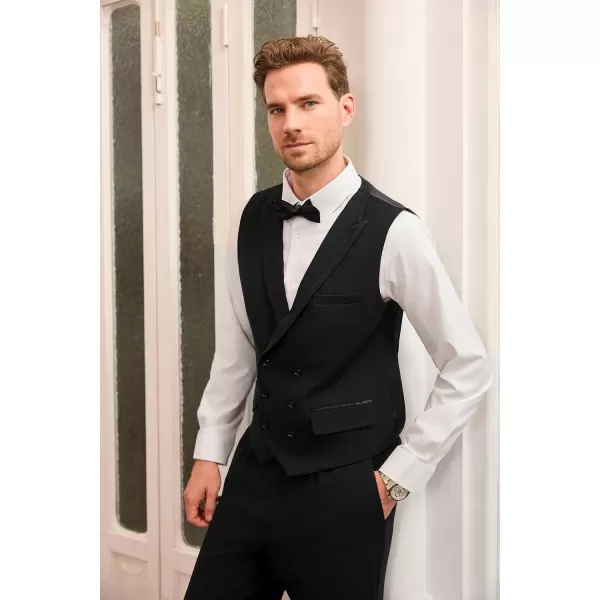 GRACE KARIN Mens Suit Vest Business Formal Dress Waistcoat Vest with 3 Pockets for Suit or TuxedoBlack