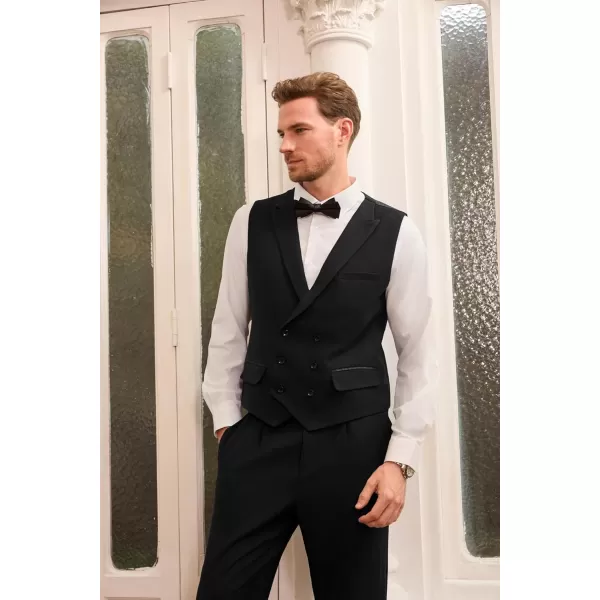 GRACE KARIN Mens Suit Vest Business Formal Dress Waistcoat Vest with 3 Pockets for Suit or TuxedoBlack