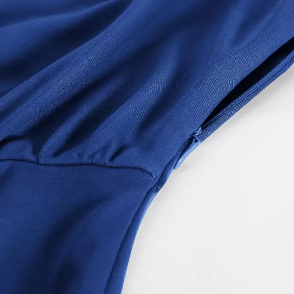 GRACE KARIN One Shoulder Dresses for Women Ruffle Slit Bodycon Midi Dress Wedding Guest Cocktail Party DressRoyal Blue