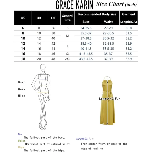 GRACE KARIN Satin Dress for Women with Chain Halter Dresses Belt Slit Cocktail Maxi DressDark Blue