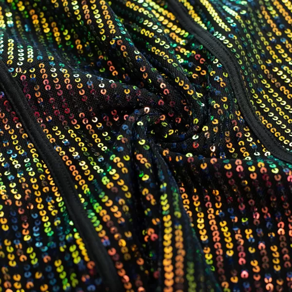 GRACE KARIN Sequin Tank Tops for Women Bustier Corset Top Sparkle Sexy Slim Camisole Sleeveless PartyDazzling Black