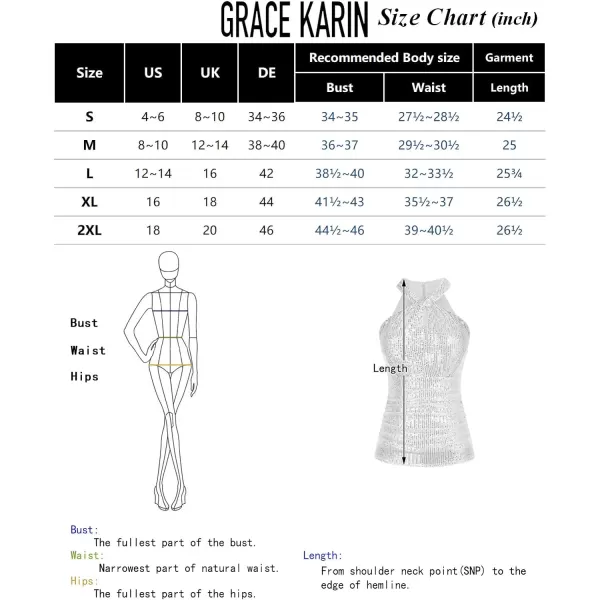 GRACE KARIN Sequin Tops for Women Elegant Halter Tops Sparkle Tank Shimmer Party Club Cocktail Slim Fit Ruched TopsChampagne