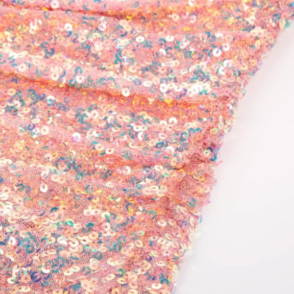 GRACE KARIN Sequin Tops for Women Elegant Halter Tops Sparkle Tank Shimmer Party Club Cocktail Slim Fit Ruched TopsDazzlingpink