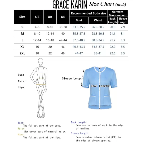 GRACE KARIN Short Sleeve Contrast Cardigan Sweaters for Women Summer Casual Striped Button Down Bolero ShrugWhiteblack Edge