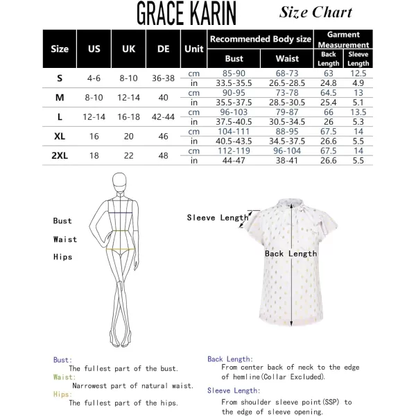 GRACE KARIN Summer Tops for Women 2024 Ruffle Sleeve Tie Neck Blouse Pleated Mock Neck Chiffon Business Casual ShirtRoyal Blue