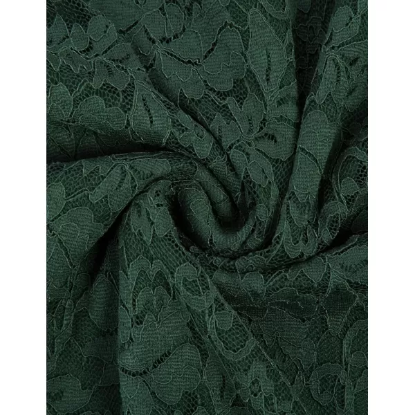 GRACE KARIN Vintage Floral Cocktail Dress Cap Sleeve Retro Vintage Pencil DressDark Green Lace