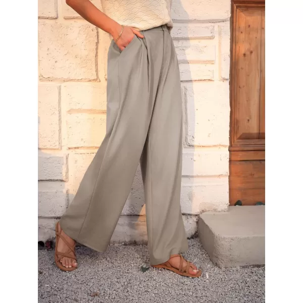 GRACE KARIN Wide Leg Pants Womens High Waisted Business Casual Straight Long Trousers Palazzo PantsLight Grey