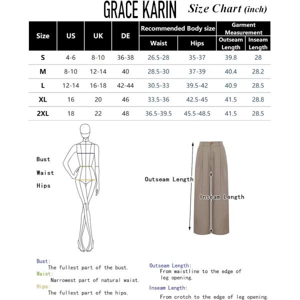 GRACE KARIN Wide Leg Pants Womens High Waisted Business Casual Straight Long Trousers Palazzo PantsLight Grey