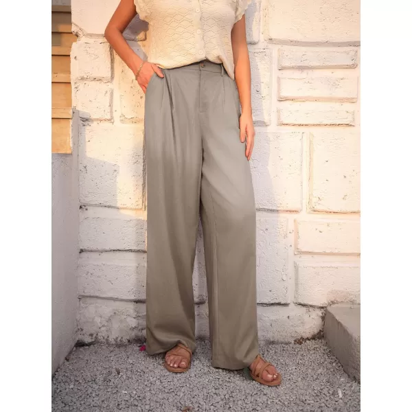 GRACE KARIN Wide Leg Pants Womens High Waisted Business Casual Straight Long Trousers Palazzo PantsLight Grey