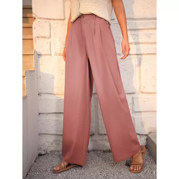 GRACE KARIN Wide Leg Pants Womens High Waisted Business Casual Straight Long Trousers Palazzo PantsPink Purple