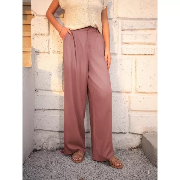 GRACE KARIN Wide Leg Pants Womens High Waisted Business Casual Straight Long Trousers Palazzo PantsPink Purple