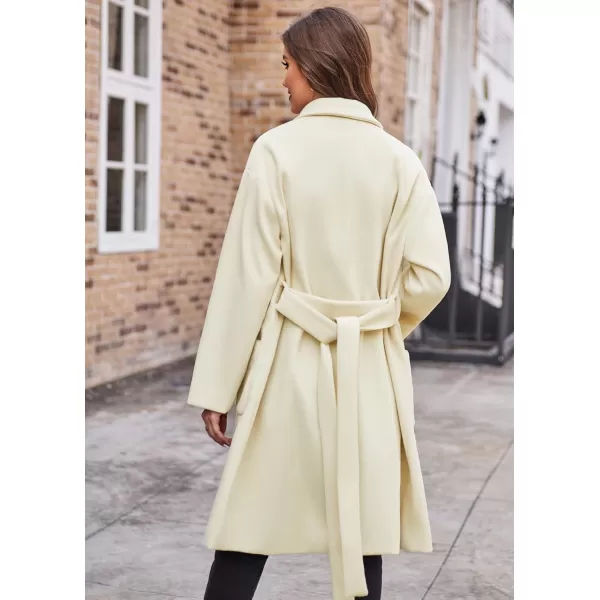 GRACE KARIN Winter Coats For Women Double Breasted Pea Coats Mid Long Wool Coats Oversized Trench Coats JacketsApricot