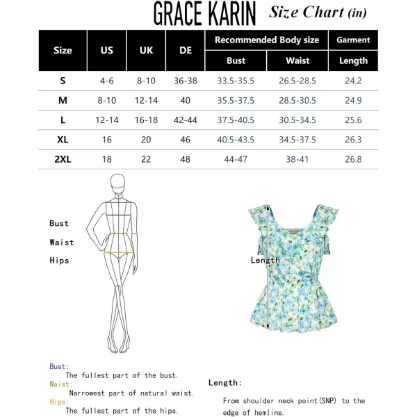 GRACE KARIN Women 2024 Floral Summer Tank Tops Casual Sleeveless V Neck Ruffle ShirtsFloralblue