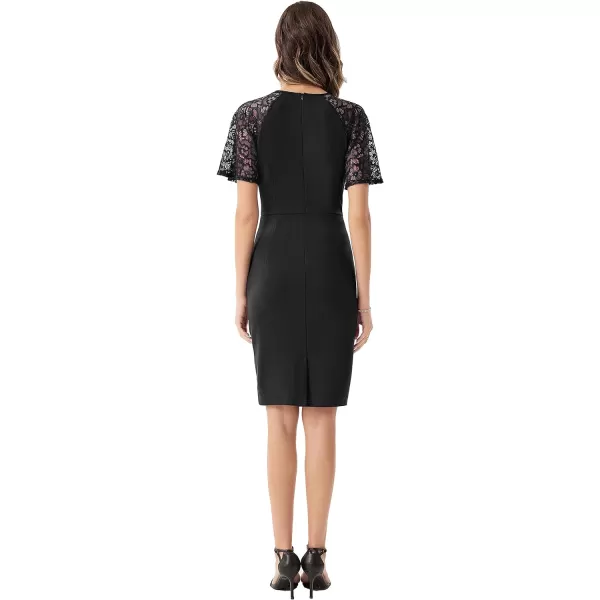 GRACE KARIN Women 34 Ruffle Sleeve Slim Fit Business Pencil DressBlacklace