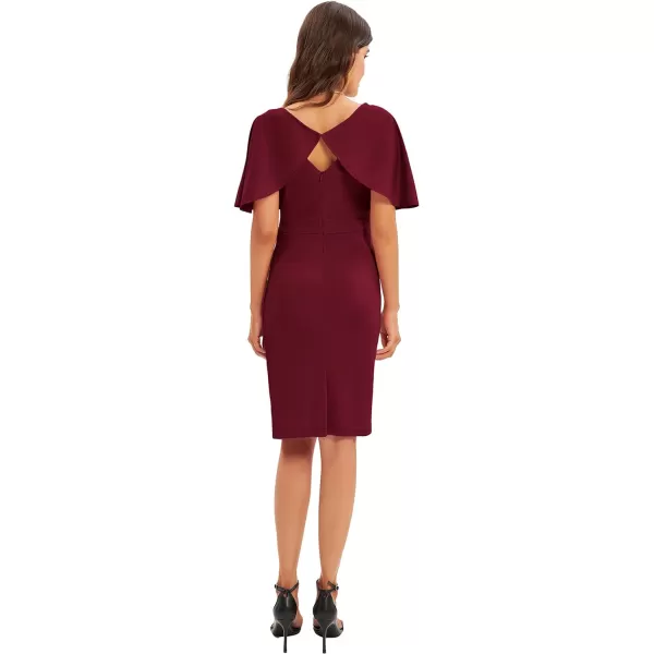 GRACE KARIN Women 34 Ruffle Sleeve Slim Fit Business Pencil DressRuchwine