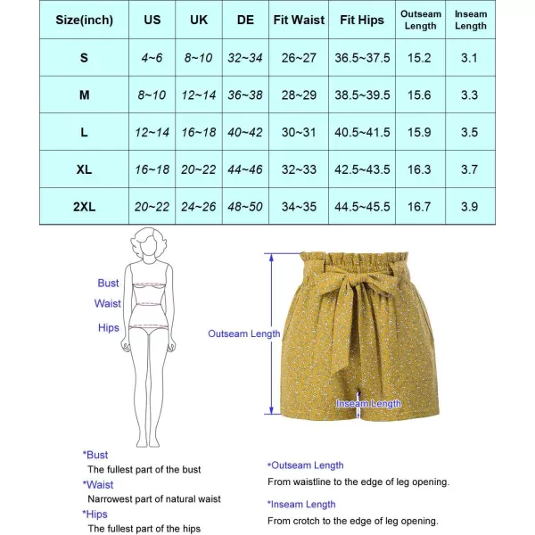 GRACE KARIN Women Bowknot Tie Waist Summer Casual Shorts with PocketsCl76floral 1