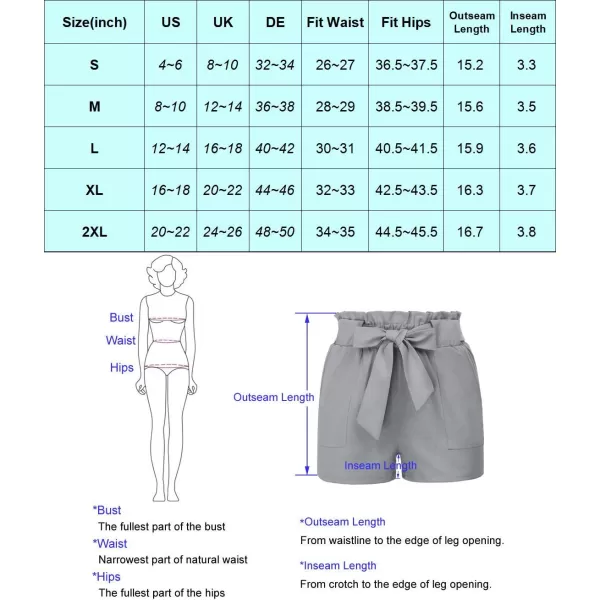 GRACE KARIN Women Bowknot Tie Waist Summer Casual Shorts with PocketsCl93army Green