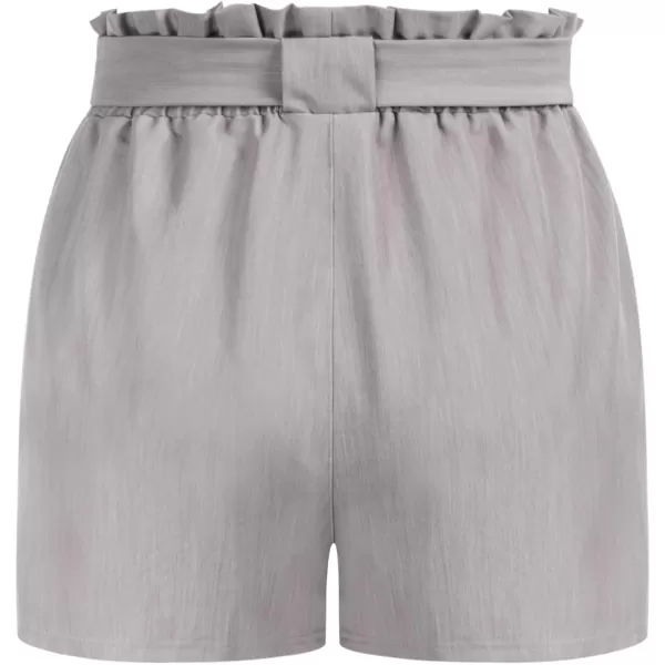 GRACE KARIN Women Bowknot Tie Waist Summer Casual Shorts with PocketsLight Gray Upgrade Style