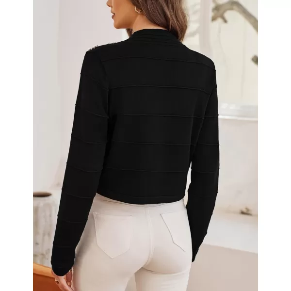 GRACE KARIN Women Cropped Cardigan Long Sleeve Lightweight Bolero Shrugs Elegant Sweater Tops with Rhinestone SXXLBlackrhinestone