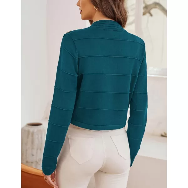 GRACE KARIN Women Cropped Cardigan Long Sleeve Lightweight Bolero Shrugs Elegant Sweater Tops with Rhinestone SXXLBluerhinestone