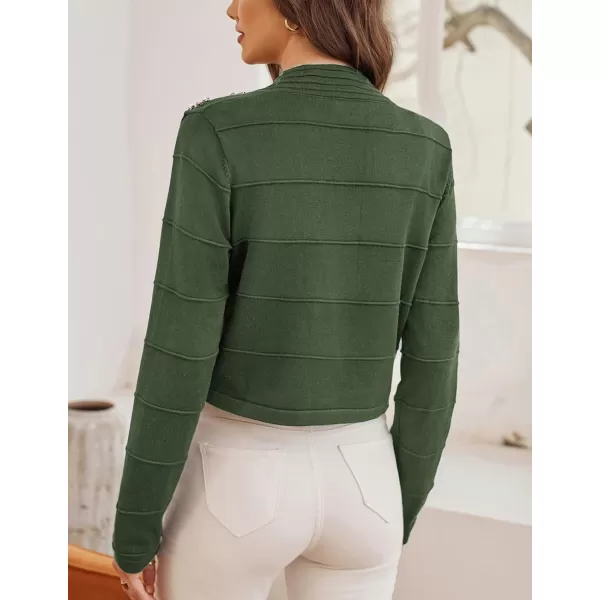 GRACE KARIN Women Cropped Cardigan Long Sleeve Lightweight Bolero Shrugs Elegant Sweater Tops with Rhinestone SXXLGreenrhinestone