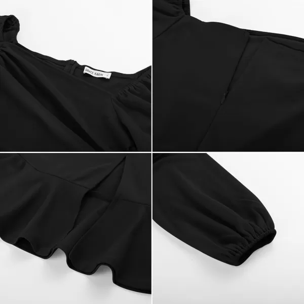 GRACE KARIN Women Elegant Bodycon Dress Mermaid Long Sleeve Cocktail Wedding Guest Formal Party DressesBlack