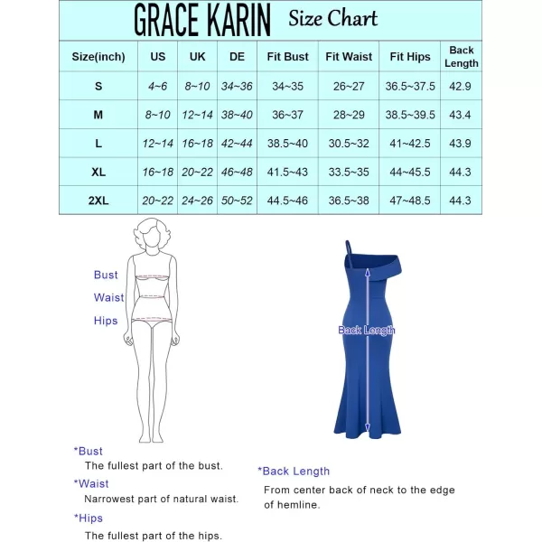 GRACE KARIN Women Elegant One Shoulder Cocktail Dress Ruched Wedding Guest Bodycon Split Fishtail Evening Party DressesRoyal Blue