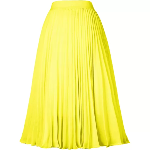GRACE KARIN Women High Elastic Waist Pleated Chiffon Skirt Midi Swing Aline SkirtsLemon Tonic