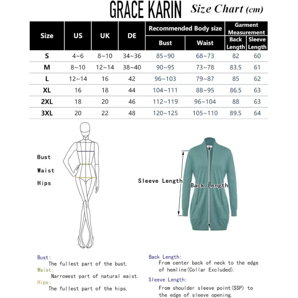 GRACE KARIN Women Lightweight Cardigan Sweaters with Pocket Long Sleeve ShrugsCadet Blue