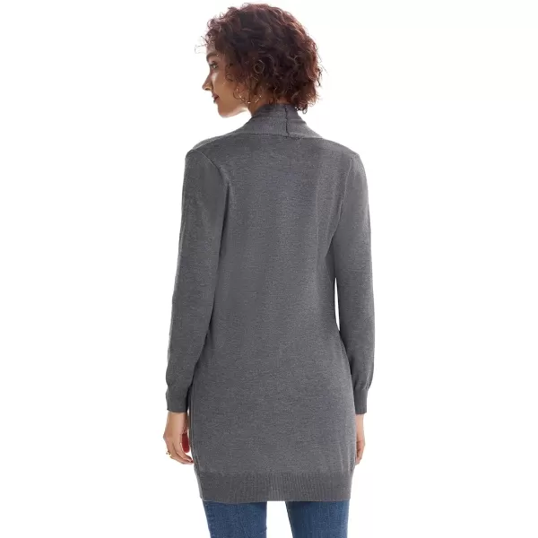 GRACE KARIN Women Lightweight Cardigan Sweaters with Pocket Long Sleeve ShrugsGray