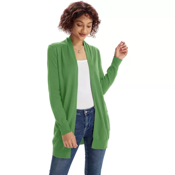 GRACE KARIN Women Lightweight Cardigan Sweaters with Pocket Long Sleeve ShrugsGreen Pear