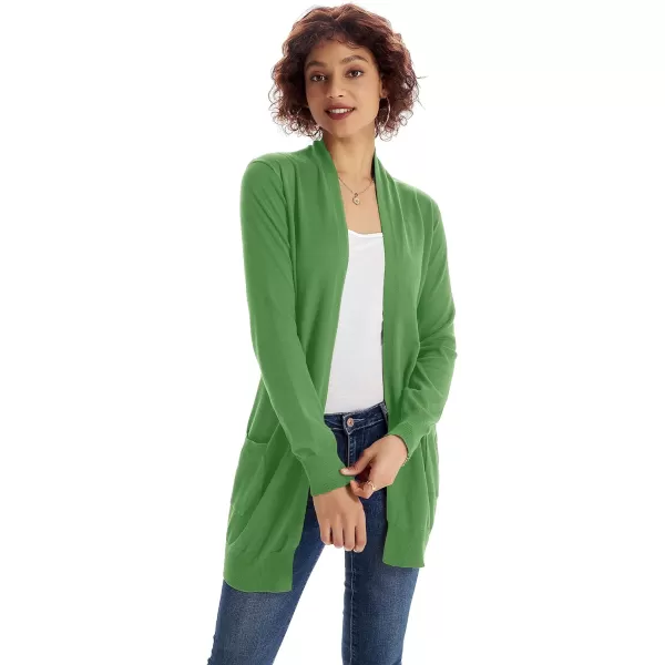 GRACE KARIN Women Lightweight Cardigan Sweaters with Pocket Long Sleeve ShrugsGreen Pear