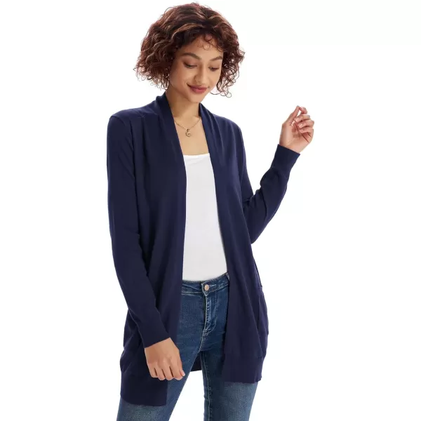 GRACE KARIN Women Lightweight Cardigan Sweaters with Pocket Long Sleeve ShrugsNavy