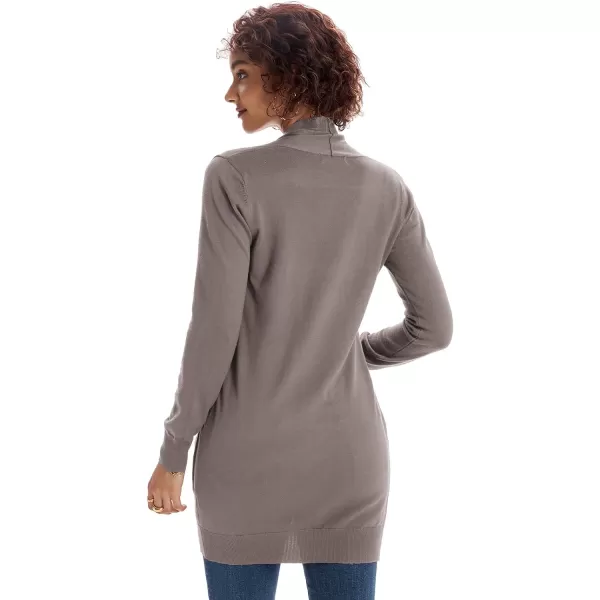 GRACE KARIN Women Open Front Cardigan Sweaters Pockets Long Sleeve ShrugsLight Purple Gray