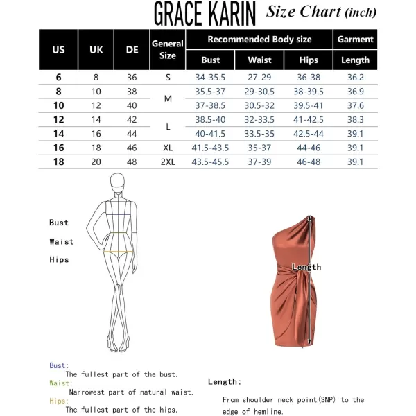 GRACE KARIN Women Satin Dress Cocktail One Shoulder Sleeveless Bodycon Tie Waist Party Mini DressesGray Blue