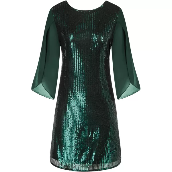 GRACE KARIN Women Sequin Dresses Shiny Sparkly Cocktail Party DressesDark Green Sequin