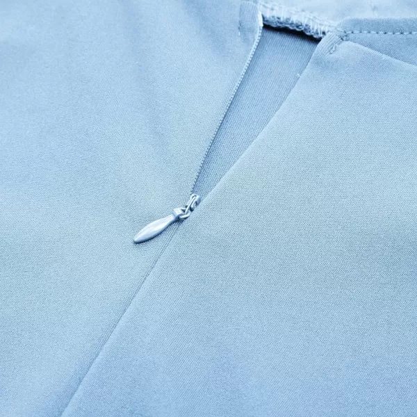 GRACE KARIN Women Sleeveless Lace Patchwork Deep VNeck A Line Flared Party DressBlue