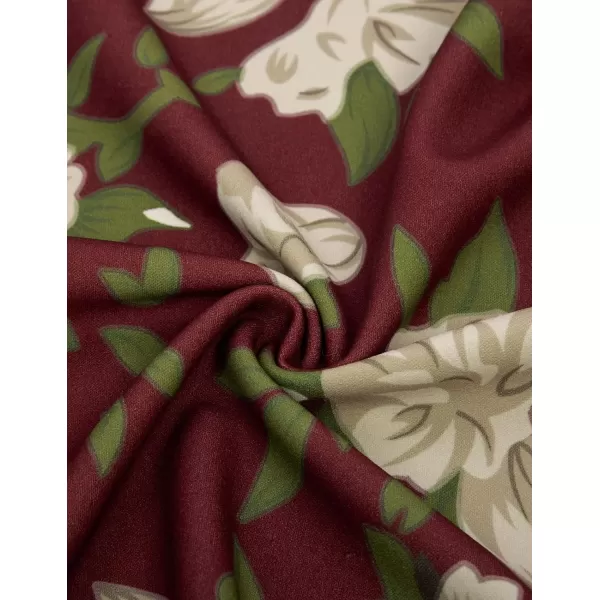 GRACE KARIN Women Sleeveless Lace Patchwork Deep VNeck A Line Flared Party DressBurgundy Floral