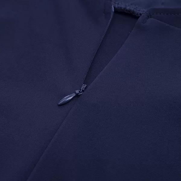 GRACE KARIN Women Sleeveless Lace Patchwork Deep VNeck A Line Flared Party DressDark Blue