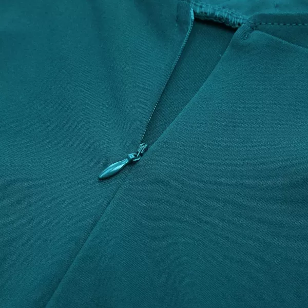 GRACE KARIN Women Sleeveless Lace Patchwork Deep VNeck A Line Flared Party DressHarbor Blue