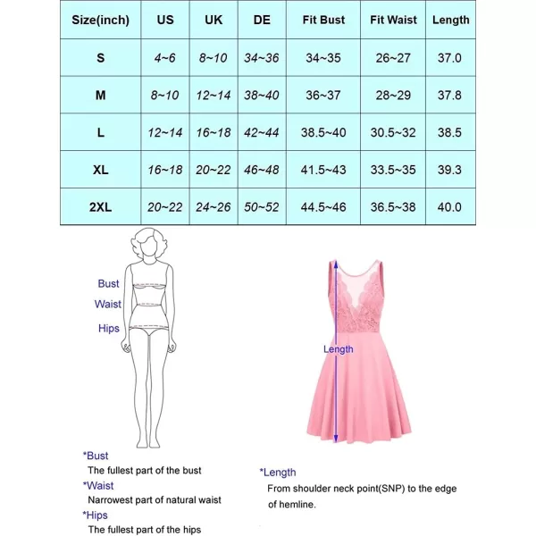 GRACE KARIN Women Sleeveless Lace Patchwork Deep VNeck A Line Flared Party DressPurple